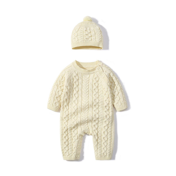 2 Pcs Knitted Baby Jumpsuit - Sweet Lemon Baby 