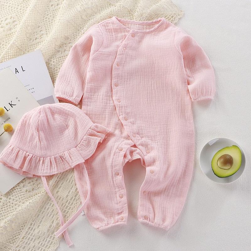 Cotton Baby Jumpsuit with Hat - Sweet Lemon Baby 
