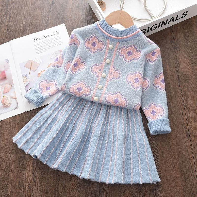 Baby Girl 2 Pcs Knitted Dress - Sweet Lemon Baby 